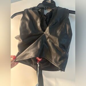 STAUD Kai top- vegan leather- NWT! Size 8